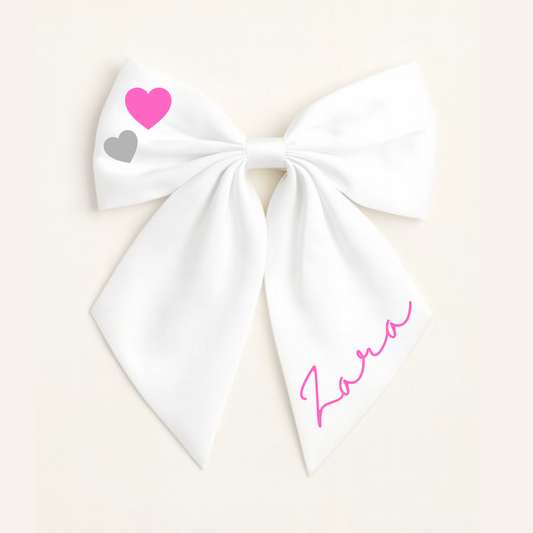 Personalised School Leavers Hair Bow Clip - Queen of Kisses