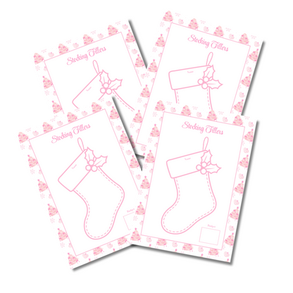 A4 Christmas Planner Refill Page Inserts - Pink Trees