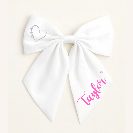 Personalised School Leavers Hair Bow Clip - Romantica