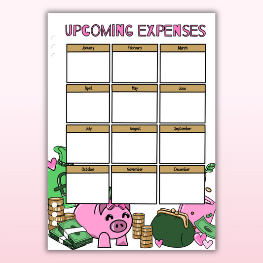 Upcoming Expenses - Single Page