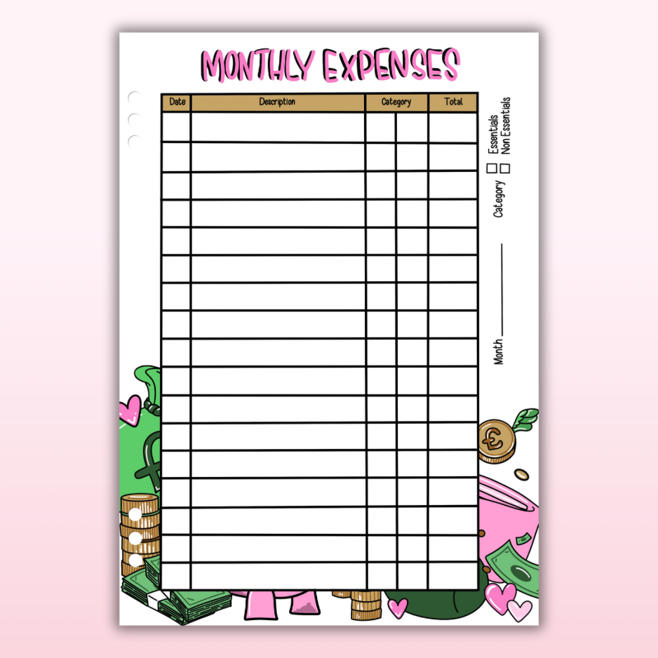 Money & Savings Set - 1 Year Bundle - 97 Page Inserts & 13 Dividers