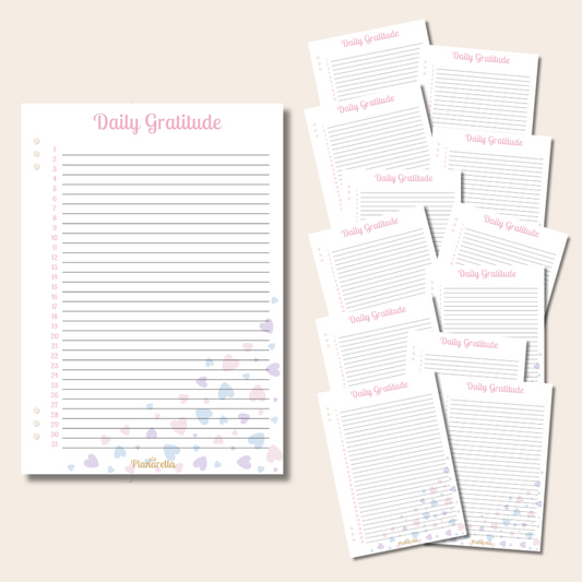 Daily Gratitude - Pastel Passion - Set of 12 Page Inserts