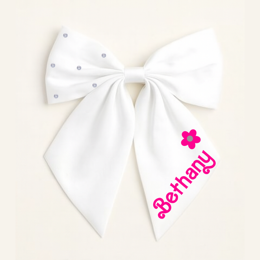 Personalised School Leavers Hair Bow Clip - Baby Doll