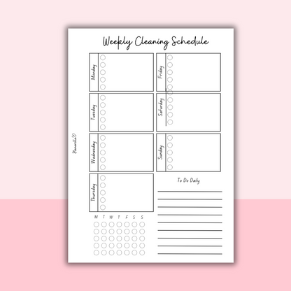 Weekly Cleaning Schedule - Set of 20 Pages