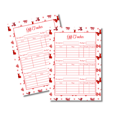 A4 Christmas Planner Refill Page Inserts - Red Bows