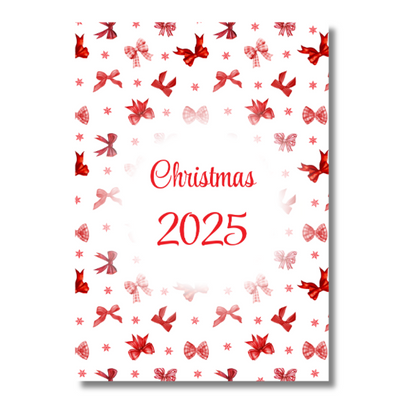 A4 Christmas Planner Refill Page Inserts - Red Bows