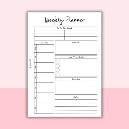 Weekly Planner - Set of 20 Pages