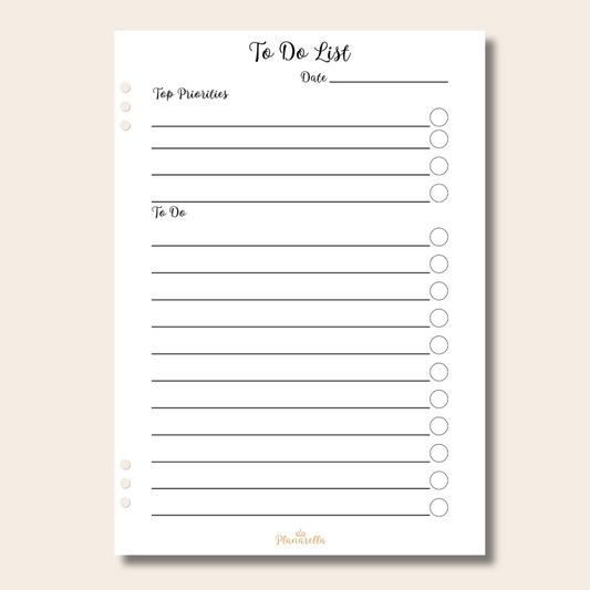 To Do List - Page Inserts