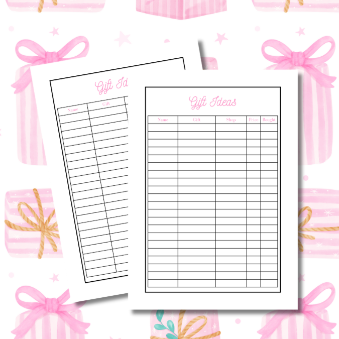 Pink Presents Christmas Planner