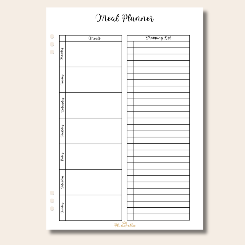 Meal Planner - 20 Page Inserts