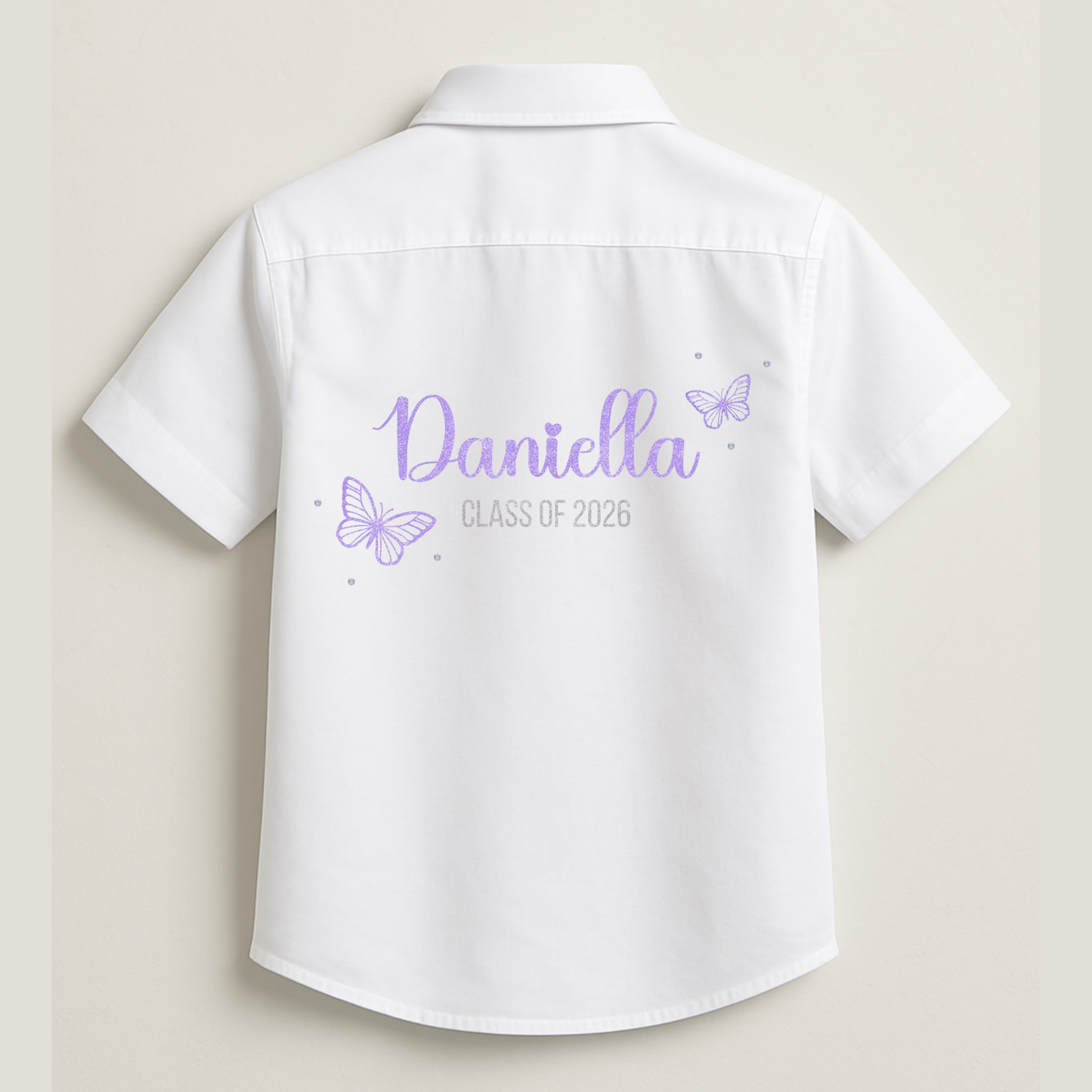 Personalised School Leavers Shirt - Butterfly Bliss