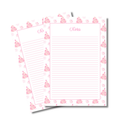A4 Christmas Planner Refill Page Inserts - Pink Trees