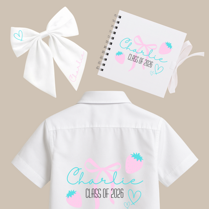Personalised School Leavers Memory Scrap Book - Berry Cute