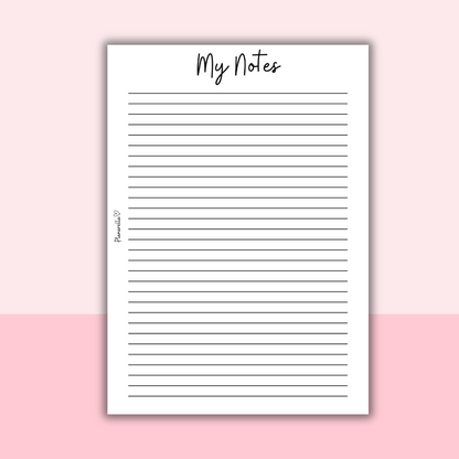 My Notes - Set of 20 Pages