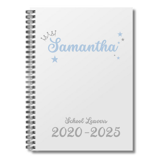 Personalised Glitter Princess School Leavers Memory Book