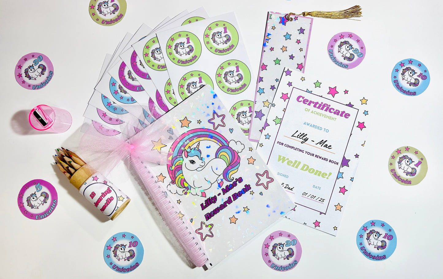 Personalised Unicorn Reward Book Set
