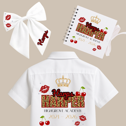 Personalised School Leavers Shirt - Wild Cherry
