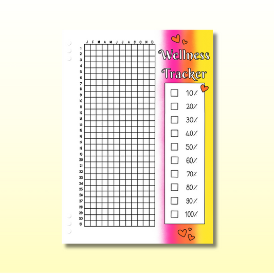 Yearly Wellness Tracker - Single Page