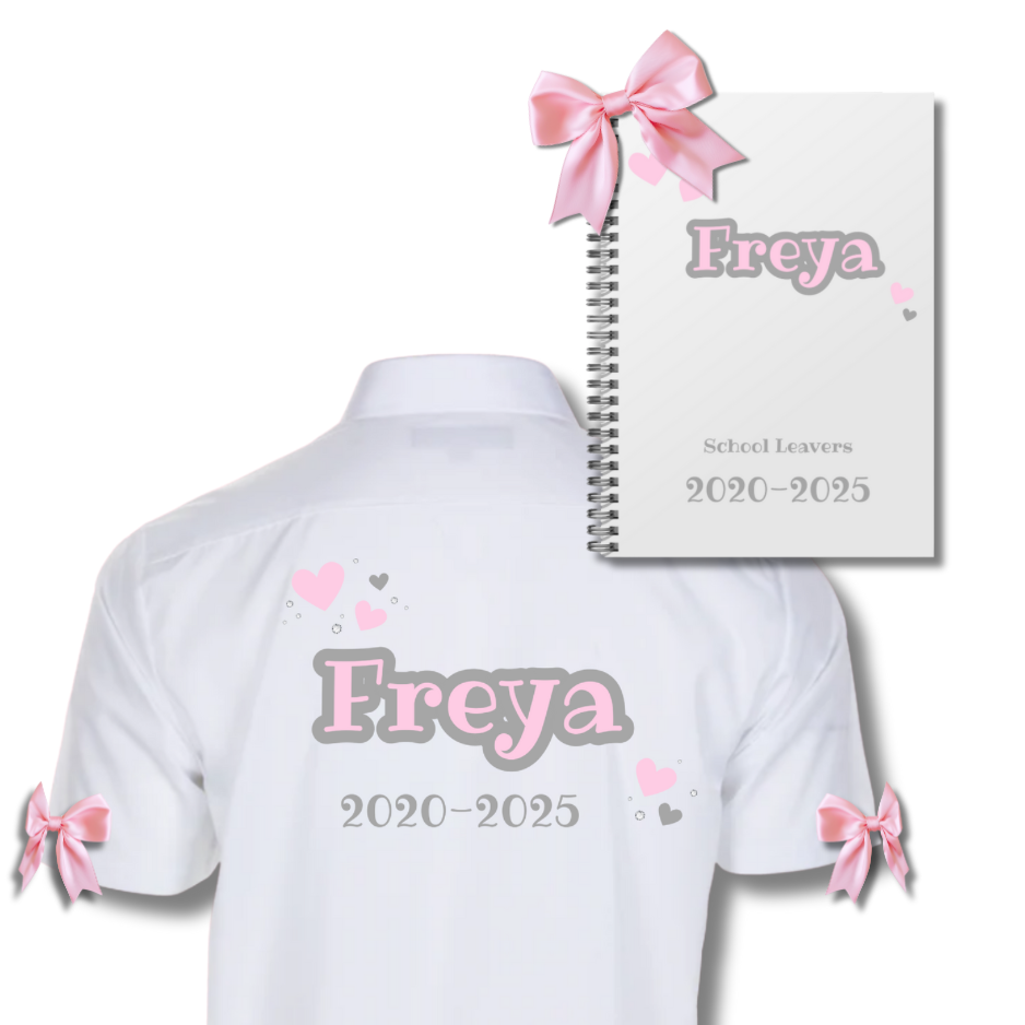 School Leavers Shirt & Memory Book Set - Love Heart Theme