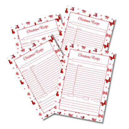 A4 Christmas Planner Refill Page Inserts - Red Bows