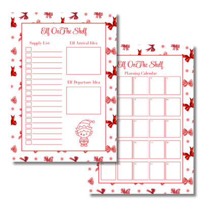 A4 Christmas Planner Refill Page Inserts - Red Bows