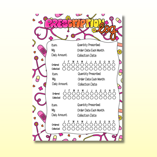 Prescription Log - Single Page