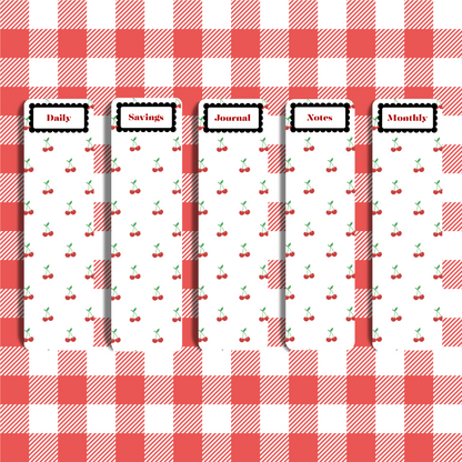Customisable Planner Bookmark Tabs - Set of 5 - Very Cherry