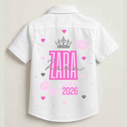 Personalised School Leavers Shirt - Queen of Kisses