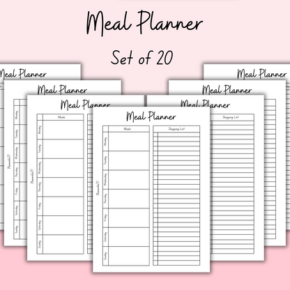 Meal Planner - Set of 20 Pages