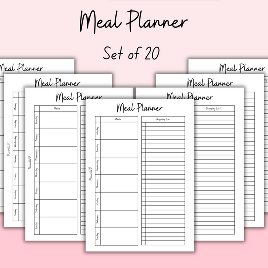 Meal Planner - Set of 20 Pages