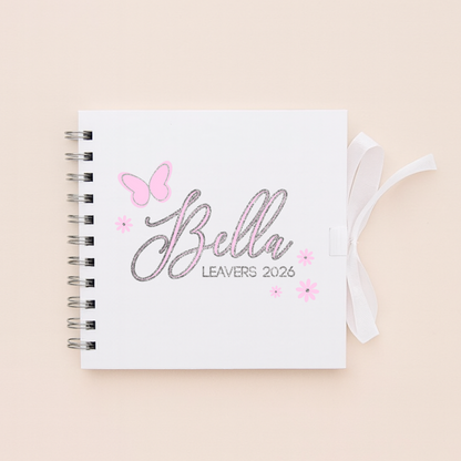Personalised School Leavers Memory Scrap Book - Butterfly Bloom