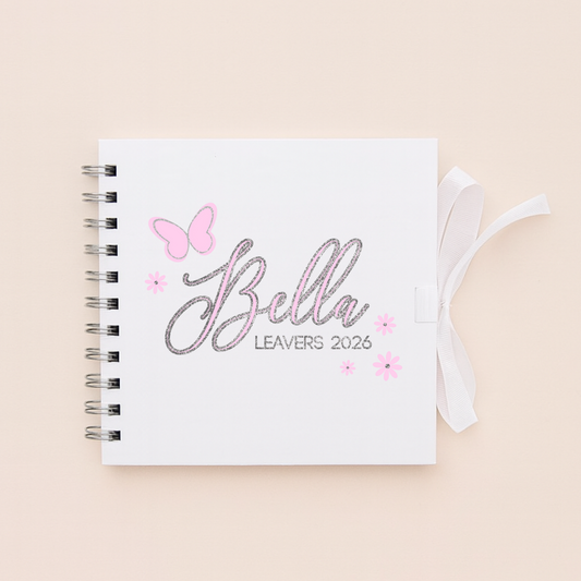 Personalised School Leavers Memory Scrap Book - Butterfly Bloom