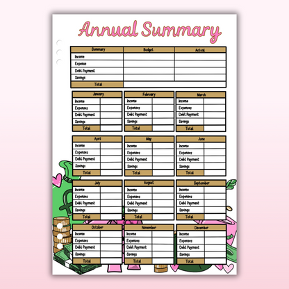 Money & Savings Set - 1 Year Bundle - 97 Page Inserts & 13 Dividers