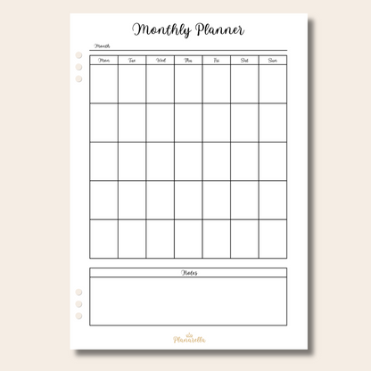 Monthly Planner - 12 Page Set - Covers 1 Year