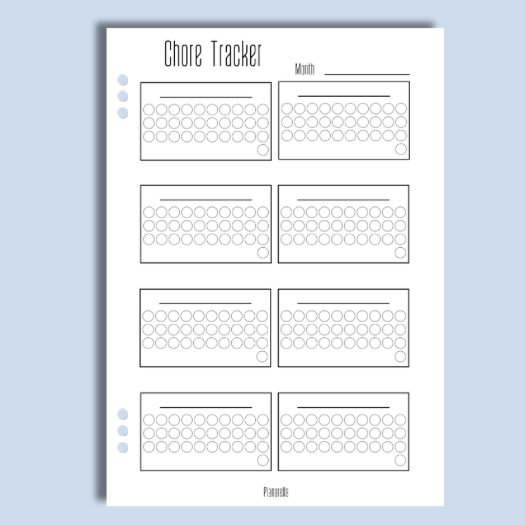 Chore Tracker - Set of 12  Page Inserts