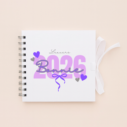 Personalised School Leavers Memory Scrap Book - Cutie Bows
