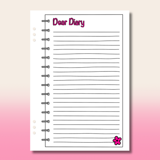 Dear Diary Journal Page - Single Page