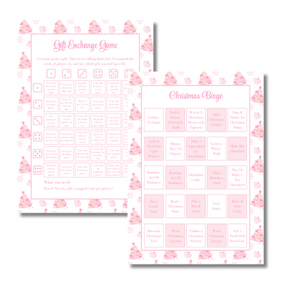 A4 Christmas Planner Refill Page Inserts - Pink Trees