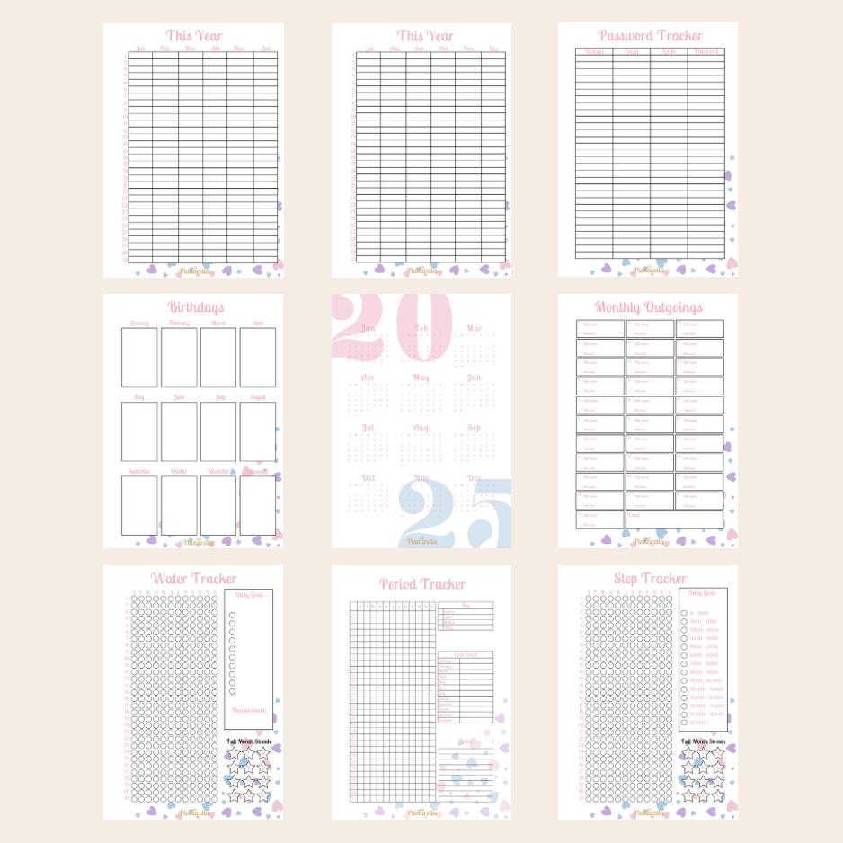 Essentials Pack - Pastel Passion - Set of 9 Page Inserts