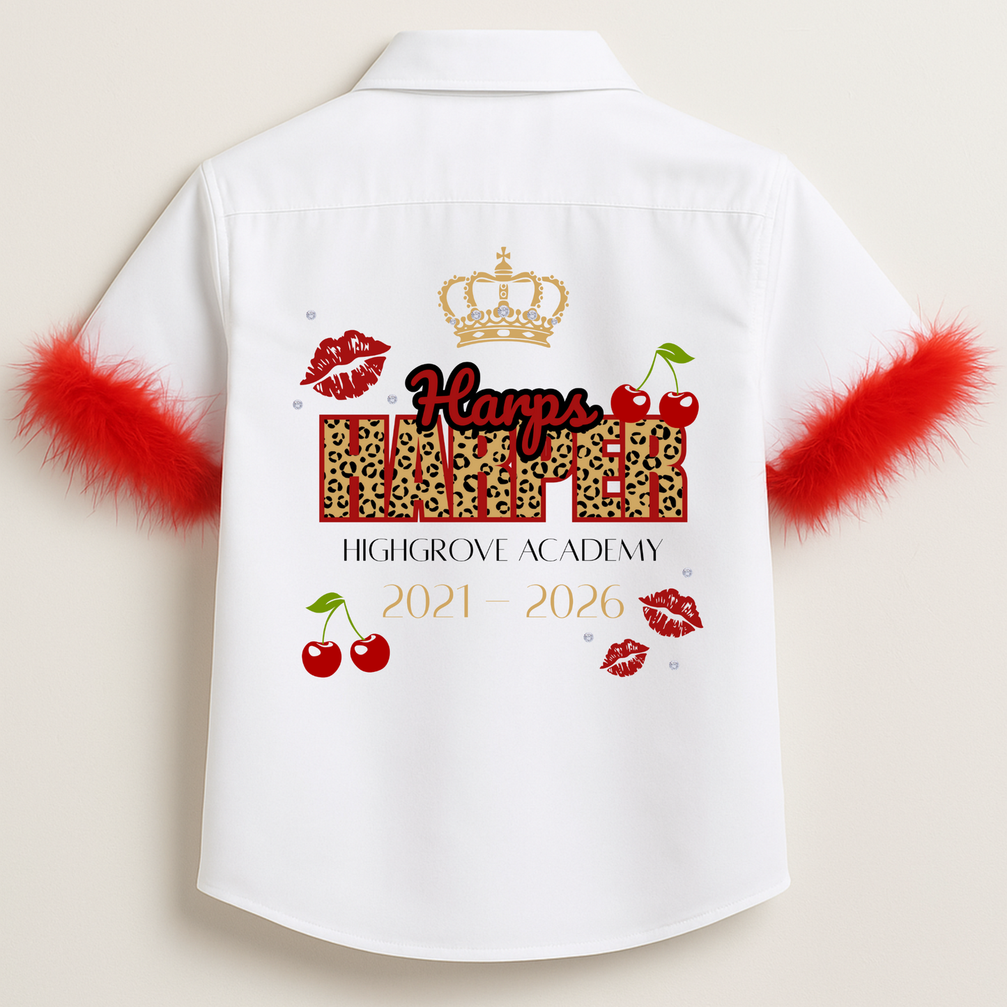 Personalised School Leavers Shirt - Wild Cherry