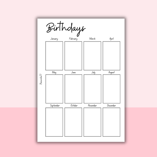 Birthday Tracker - Single Page
