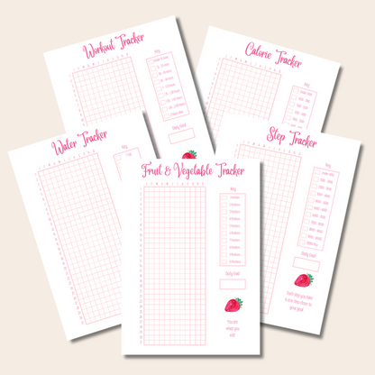 Strawberry Sparkles Diet Planner - Spiral Bound