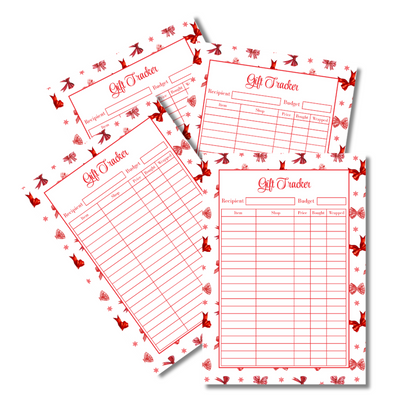 A4 Christmas Planner Refill Page Inserts - Red Bows