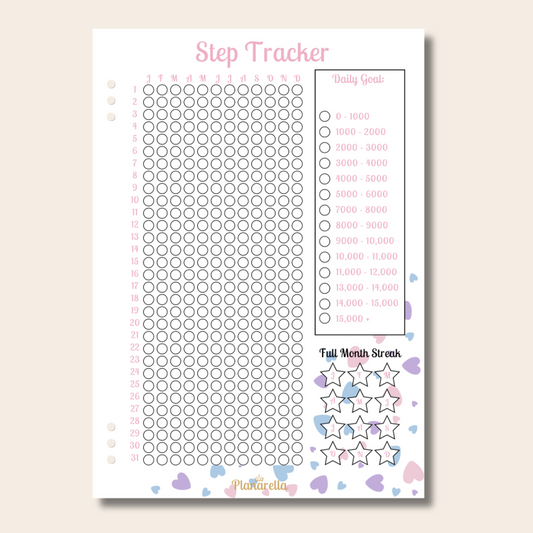 Step Tracker - Pastel Passion - Single Page Insert