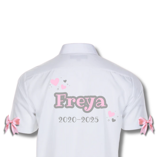 Personalised Girls Love Heart School Leavers Shirt