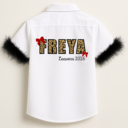 Personalised School Leavers Shirt - Cute Kitty