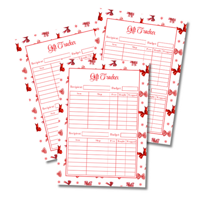 A4 Christmas Planner Refill Page Inserts - Red Bows