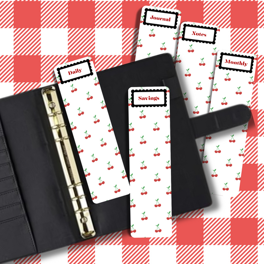 Customisable Planner Bookmark Tabs - Set of 5 - Very Cherry