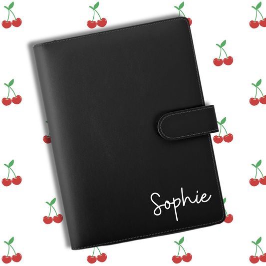 Personalised Black Binder - Very Cherry