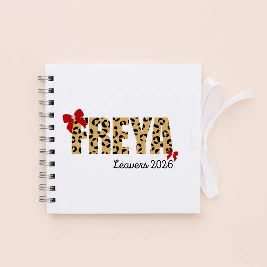 Personalised School Leavers Memory Scrap Book - Cute Kitty